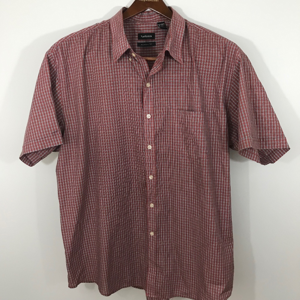 Van Heusen Mens Short Sleeve Button Down Shirt XXL